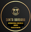 Logo in black and gold for Santa Barbara international Screenplay Awards